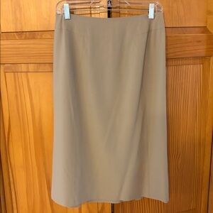Talbots Tan Khaki Fully Lined Classic Straight Midi Skirt Vintage Y2K 8 = 6